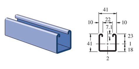 41 x 21 unistrut|41 x 21, 2.5mm Shallow Solid Channel (6m) HDG .